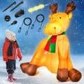 MONZANA® Aufblasbares Rentier 180cm LED Beleuchtet Befestigungsmaterial IP44 Außen Witterungsbeständig Weihnachtsdeko Weihnachtsfigur Christmas