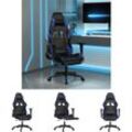 Gaming-Stuhl mit Massage & Fußstütze Schwarz & Blau Kunstleder - Gaming-Sessel - Blau - The Living Store