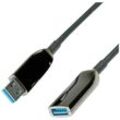 ROLINE USB 3.2 Gen 1 Aktives Repeater Kabel (AOC), ST/BU, schwarz, 15 m