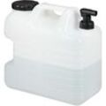Relaxdays Wasserkanister mit Hahn, 20 Liter, Kunststoff bpa-frei, Weithals Deckel, Griff, Camping Kanister, weiß/schwarz