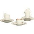 Kaffeeservice SELTMANN WEIDEN "Geschirr-Set, Service Zoè" Geschirr-Sets Gr. 18 tlg., beige (creme) Geschirr-Sets für 6 Personen zeitlose Formensprache, Made in Germany, 18 Teile,