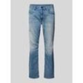 Straight Fit Jeans mit Label-Patch Modell 'Mosa'