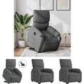 Relaxsessel mit Aufstehhilfe Elektrisch Dunkelgrau Stoff - Sessel - Grau - The Living Store