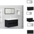 Vidaxl - Badezimmermöbel-Sets - Living Badmöbel-Set Schwarz Holzwerkstoff - Schwarz