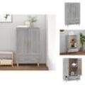 Sideboards - Living Highboard Grau Sonoma 70x31x115 cm Holzwerkstoff - Grau