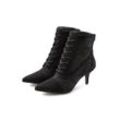 LASCANA Schnürstiefelette schwarz Gr. 36 für Damen. Mit Spitze