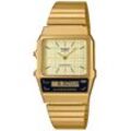 Chronograph CASIO VINTAGE "AQ-800EG-9AEF", gold (goldfarben), Armbanduhren, Damen, Quarzuhr, Armbanduhr, Damen, Herren, digital, retro, Stoppfunktion