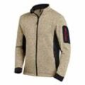 FHB CHRISTOPH Strick-Fleece-Jacke, beige-schwarz, Gr. M