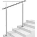 Treppengeländer Edelstahl-Handlauf Geländer für Treppen Brüstung Balkon mit/ohne Querstreben (160cm, 0 Querstreben) - Tolletour