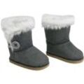 Sophias by Teamson Kids Grey Winter Button Stiefel mit Pelzzubehör für 18 Puppen