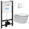 Roca - Active Pack wc Vorwandelement + sat spülrandlos wc und unsichtbare Befestigungen + weiße Platte ( ActiveSATrimless-1-DE)