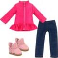 Teamson Kids - Sophias by 3 -teiliges Winter -Outfit mit Stiefeln für 14,5 Puppen, pink