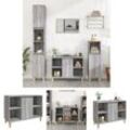 Jinlefu - The Living Store Waschbeckenunterschrank Grau Sonoma 80x33x60 cm Holzwerkstoff - Badezimmerwaschtische - Grau