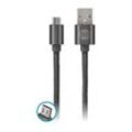 Usb Ladekabel Datenkabel Micro-USB Kabel aus Kunststoff Leder in Schwarz für Smartphone Android Samsung Galaxy Sony Xperia htc Huawei lg Microsoft