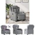 Massagesessel Elektrisch Hellgrau Stoff - Sessel - Grau - The Living Store