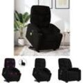 The Living Store Massagesessel mit Aufstehhilfe Schwarz Stoff - Sessel