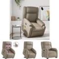 The Living Store Massagesessel mit Aufstehhilfe Cappuccino-Braun Kunstleder - Sessel