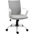 Bürostuhl Schreibtischstuhl mit Wippenfunktion Kopflehne Home-Office-Stuhl höhenverstellbarer ergonomisch 360°-Drehräder Schaumstoff Nylon Grau 61 x