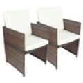 VCM 2-tlg. Set Gartenstuhl Loungestuhl Sessel Maße pro Stuhl ca. H. 84 x B. 53 x T. 53 cm Rattan Balkonstuhl mit Sitzkissen - Raloso