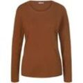 Rundhals-Pullover aus Schurwolle und Kaschmir include braun, 38