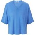 V-Pullover im Oversized-Style Peter Hahn blau, 40