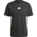 adidas T-Shirt "Future Icons", Baumwolle, 3-Streifen, für Herren, schwarz, M