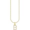 Kette mit Anhänger THOMAS SABO "Buchstabe, KE2240 - KE2265-051-14-L45V, KE2240 - KE2265-414-14-L45V" Gr. 45, gold (gelbgoldfarben, weiß), Halsketten, Damen, 45, B, Silber 925 (Sterlingsilber), mit Zirkonia (synth.)