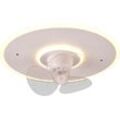 TRIO LEUCHTEN LED Deckenleuchte "Nybro Deckenventilator", Deckenlampe, Ventilator 3 Stufen, Fernbedienung,Lichtfarbe einstellbar, Lampen, weiß (weiß matt), Ø 50,0cm H: 19,0cm