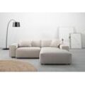 Ecksofa ANDAS "Glimminge L-Form auch in Breitcord, Feincord + Easy care-Bezug" Sofas Gr. B/H/T: 234 cm x 71 cm x 191 cm, Flachgewebe, Ottomane rechts, beige (nature) Breite 234, Zierkissen