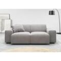 2-Sitzer ANDAS "Glimminge auch in Breitcord + Feincord + Easy care-Bezug", grau, B:194cm H:71cm T:101cm, 12% Polyaxryl, 88% Polyester, Sofas, besondere Kedernähte,, Zierkissen