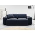 2-Sitzer ANDAS "Glimminge auch in Breitcord + Feincord + Easy care-Bezug", blau (dunkelblau), B:194cm H:71cm T:101cm, 100% Polyester, Sofas, besondere Kedernähte,, Zierkissen