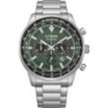 Chronograph CITIZEN "CA4500-91X", silber (silberfarben), Armbanduhren, Herren, Armbanduhr, Herrenuhr, Solar, Stoppfunktion, Edelstahlarmband