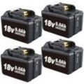 Pdstation - 4X 9,0AH Ersatz Akku Für Makita BL1860B 18V lxt BL1850B BL1830B BL1890 Li-ion