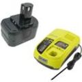 Trade Shop - Trade-Shop 2in1 Set: Li-Ion Akku 14,4V / 4000mAh / 58Wh + Schnell-Ladegerät für Ryobi CDDI-14022NF, FL1400, HP1441, HP1441M, HP1441MK2,