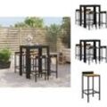 Vidaxl - Gartenmöbel-Sets - Living 5-tlg. Gartenbar-Set Schwarz Poly Rattan & Massivholz Akazie - Schwarz