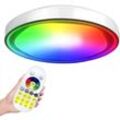 60W Deckenlampe Dimmbar rgb led Deckenleuchte mit Fernbedienung Ø50cm Rund Energiespar Deckenleuchten IP44 Wasserdicht Lampe für Badezimmer