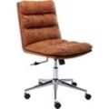 Wahson Office Chairs - Bürostuhl ergonomisch Schreibtischstuhl aus PU-Leder Drehstuhl ohne armlehne für Arbeitszimmer, Braun