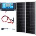 VEVOR 200W Solarpanel 2er-Set 12V monokristallinen Solarmodul plus Laderegler 16,66A Solaranlage Umwandlungsrate von 23 % Kompatibel mit AGM-, GEL-,