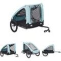 The Living Store - Fahrradanhänger für Hunde Blau und Schwarz - Pet-Stroller - Blau