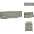 Gartenboxen - Living Gartenbox Poly Rattan 200x50x60 cm Grau - Grau