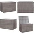 Garden-Auflagenbox Grau 150x100x100 cm Poly Rattan - Gartenbox, Gartenboxen, Gartentruhe, Gartentruhen, Kissenbox, Kissenboxen, Auflagenbox,