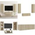 3-tlg. TV-Schrank-Set Sonoma-Eiche Holzwerkstoff - TV-Schrank - TV-Schränke - Home & Living - Braun