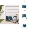 Pet-Stroller - Living Fahrradanhänger Hunde Blau und Grau Oxford-Gewebe und Eisen