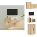 TV-Möbel - Living 2-tlg. TV-Schrank-Set Sonoma-Eiche Holzwerkstoff - Braun