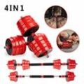 Mucola - Kurzhantel Langhantel 4in1 Set Hantelset verstellbar Gewichte 30 kg Hantel Krafttraining Hantelscheiben Langhantelstange Dumbbell