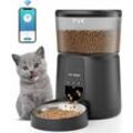 Puppy kitty Futterautomat Katze & Hund, 2,4 g WiFi intelligenter Katzenfutter Automat mit Edelstahlnapf für Trockenfutter, App-Steuerung,