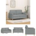 The Living Store - 2-Sitzer-Sofa Hellgrau 120 cm Stoff - Sofas - Grau