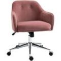 Bürostuhl mit Wippenfunktion Home-Office-Stuhl höhenverstellbarer Schreibtischstuhl ergonomisch 360°-Drehräder Samt-Touch-Polyester Nylon Rot 61 x 59