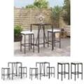 The Living Store - 3-tlg. Gartenbar-Set mit Kissen Schwarz Poly Rattan - Gartenmöbel-Sets - Schwarz