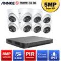 Annke 16CH 5MP Super hd Videosicherheitssystem H.265+ 8MP dvr mit 8PCS 5MP wetterfesten Überwachungskameras Kits PIR-Erkennung - ohne Festplatte